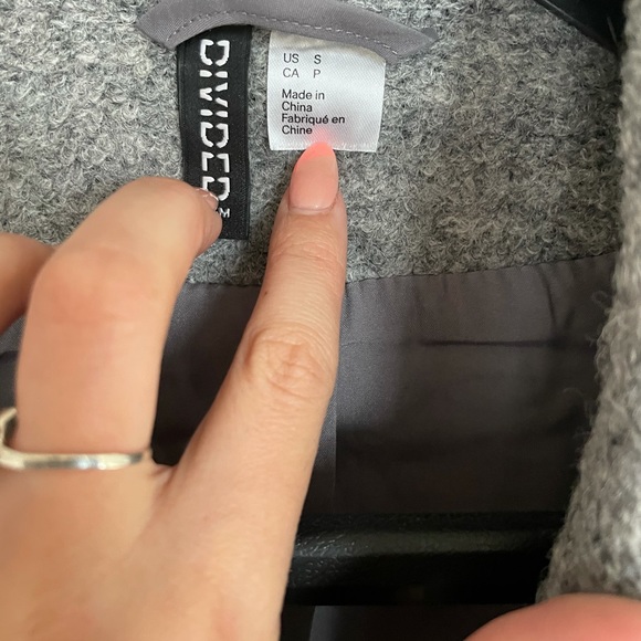 DIVIDED H&M grey pea coat - Picture 4 of 5